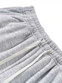2pcs Men's Loose Wide Leg Sweatpants, Solid Color Versatile Drawstring Straight Leg Casual Sports Pants, Daily Commute Versatile Style - Multicolor - View 6