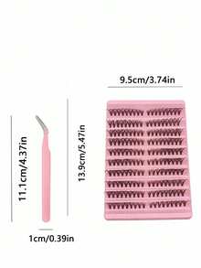 European & American Style Personalized Cluster False Eyelashes, Voluminous & Curled, 10 Rows Large Capacity DIY Segmented Eyelashes - 查看 3