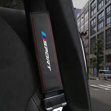 2件裝適用於BMW、AUDI、BENZ汽車內飾配件，汽車座椅安全帶肩墊，可緩解肩部壓力，PU皮革材質，保護肩膀且耐污 - HJ - 查看 1