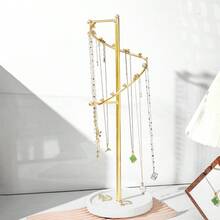 1pc Jewelry Organizer, Spiral Necklace Display Stand, Exquisite Jewelry Storage Rack With Rotating Base, Suitable For Hanging And Displaying Long Necklaces, Jewelry And Bracelets, Store Window Display - Multicolor - View 11