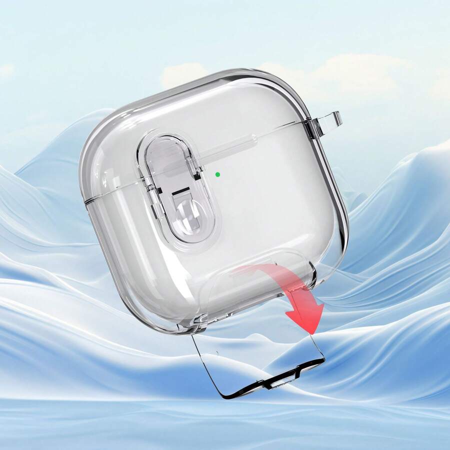 1 pieza Funda protectora de silicona suave transparente para auriculares Bluetooth, compatible con Apple 4 con soporte con interruptor Pro 3 - Multicolor - Ver 1