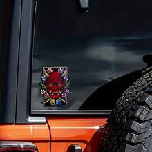 日式惡魔般若面具全息貼紙 - JDM 武士武士刀櫻花車貼，適用於汽車外觀改裝 - 1pcs - 查看 2