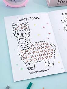 Children's Fun Animal Line Coloring Book, Early Education Educational Pen Control Training Workbook, Back To School Season Drawing Learning Aid, Teacher Classroom Reward, Animal Cognition Improvement A5 Notebook - 彩色 - 查看 5