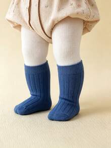 5 Pairs Candy Color Mid-Calf Socks For Baby Girls, Cute Versatile All-Match Newborn And Toddler Socks, Classic All-Season Baby Socks, Suitable As A Gift - Multicolor - View 4