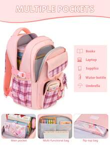 3pcs Bowknot DIY Girls Backpack Strap, Tote Bag And Pencil Case, Backpack For Travel, School, Work, Daily Use, Back To School Gift - A - View 4