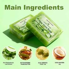 1 buah Sabun Buatan Tangan Minyak Esensial Lidah Buaya, Sabun Mandi & Wajah Pengontrol Minyak, Pembersih Mendalam, Cocok untuk Semua Jenis Kulit - lidah buaya - View 9