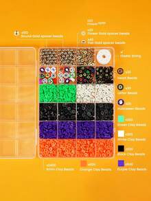 Approx. 2550PCS Halloween DIY Beaded Bracelet, Clay Soft Ceramic Acrylic Craft Bracelet Materials Kit, Suitable For Halloween Element Bracelets Or Other Jewelry Accessories Making Gifts/Ghost Festival Small Gifts - Multicolor - View 5