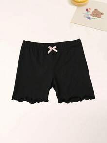 4pcs Girls Pure Black Butterfly Modal Safety Shorts, Breathable Casual, Suitable For Layering Under Skirts And Daily Play, All Season Wear, Back To School Essential - Multicolor - View 7