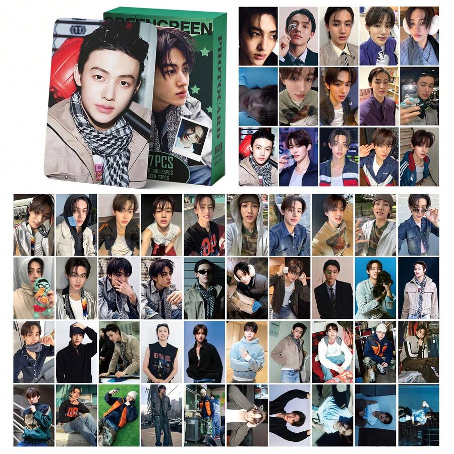 127pcs C/ORTIS GREENGREEN REDRED Album Special Benefit Cards LOMO Photo Cards Stickers K-Pop Fan Support Merchandise Featuring SEONGHYEON With Multiple Album Looks High-Definition Printed Cards For Card Binder Storage Scrapbook Decoration Photo Frame Display Birthday Holiday Gift Fan Collection Exchange Back To School Season - Multicolor - View 1