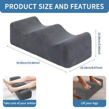 1pc Comfortable Leg Elevation Pillow, Reduces Lower Back Pressure Leg Cushion/Leg Pillow, Sleep Leg Elevation/Leg Support, Use On Bed, Sofa And Recliner, Non-Slip Bottom And 2 Elastic Straps, Suitable For Relieving Leg Discomfort, Post-Surgery Leg Recovery, Reducing Leg Pressure, Improving Sleep Quality And More - Black - View 2