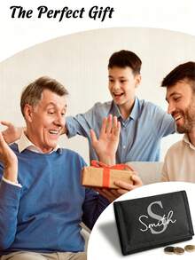 Custom Monogrammed Wallets For Men, Personalized Wallets, Pocket Money Storage, Card Holder With Hook And Loop Fastener, Suitable For Teenagers, Students, Perfect For Father's Day Gift, Holiday Gift, Men's Gift - Multicolor - View 4