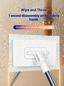 Automatic Flat Mop System, Heavy Duty Hands-Free One-Touch Cloth Change, ABS Robot-Style Mop System (No Wet Feeling), Space-Saving Design, Suitable For Standard Mops, Suitable For Floors, Windows, Kitchen And Bathroom - Multiple Styles - View 9