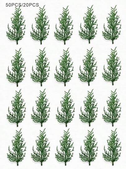 50/20Pc15cm Artificial Cypress Branch, Realistic Faux Cedar Sprig With Green Plastic Pine Needles For DIY Floral Arrangement Filler, Christmas Wreath Making, Gift Box Decoration, Wedding Bouquet Accent & Seasonal Home Decor