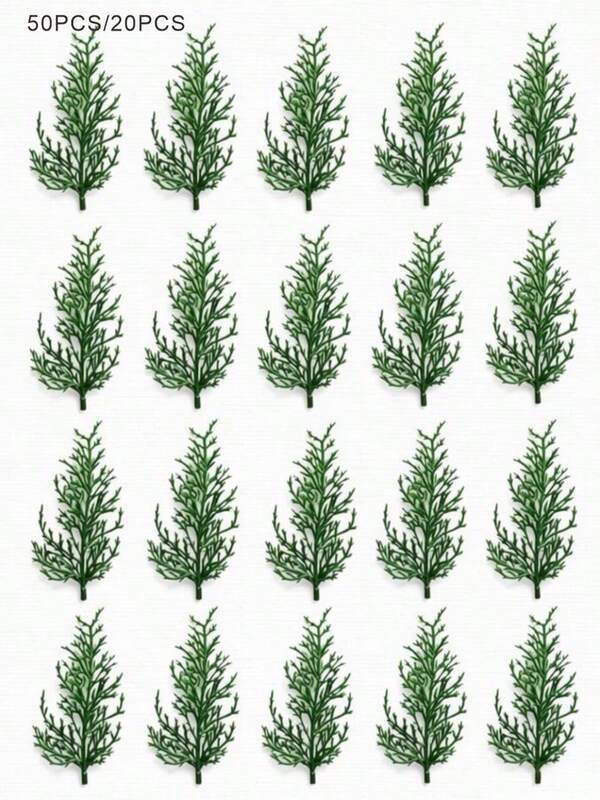 50/20Pc15cm Artificial Cypress Branch, Realistic Faux Cedar Sprig With Green Plastic Pine Needles For DIY Floral Arrangement Filler, Christmas Wreath Making, Gift Box Decoration, Wedding Bouquet Accent & Seasonal Home Decor