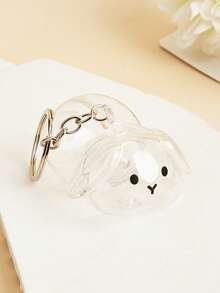 Cute Pet Fur Storage Keychain, Transparent Rabbit Box, Rabbit Fur Collector, Women's Keepsake Keychain Pendant, Car Key Accessory, Commemorative Gift - Multicolor - View 12