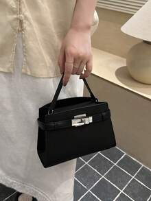 女款小手提包 2026新款 時尚簡約休閒通勤斜背方包 - 黑色 - 查看 2