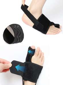 Adjustable Toe Alignment Brace, Breathable Foot Support Sleeve With Reinforced Strap, Comfortable Foot Care Accessory For Daily Use - Black - View 2