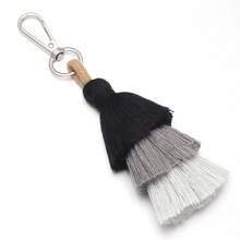 1pc/Pack Tassel Keychain 14.5cm Gradient Color Three-Layer Tassel Christmas Tree Pendant Phone Charm Decoration Handmade DIY Clothing Accessories Bag Jewelry Parts - Tassel Keychain - View 22
