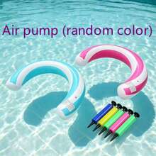 Striped U-Shaped Inflatable Water Floating Chair, Adult PVC Lightweight Pool Lounge Chair, Vacation Pool Accessory - Random - View 10
