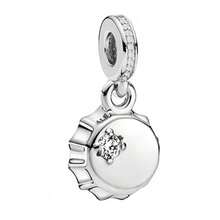 1Pc Silver Pendant Beads, A Classic Minimalist Style Travel Pendant Bead, Suitable For Making Handcrafted Bracelets, Necklaces And Jewelry Accessories - Silver - View 30
