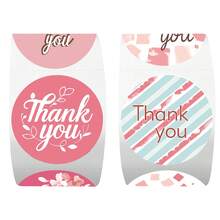 1pc Pink Thank You Sticker, Soft Healing Light Pink Main Tone, Suitable For Teens Decorating Journals And Notebooks, Men And Women Decorating Gift Boxes And Office Documents, Easily Adapts To Scene Needs, Roll Design For Easy Carrying And Cutting, Use As Needed Without Waste, Meets Both Teens' Pursuit Of Personalized Expression And Adults' Focus On Life Aesthetics, Soft Misty Texture Reduces Formality, Making Gratitude More Sincere And Lively - Multicolor - View 7