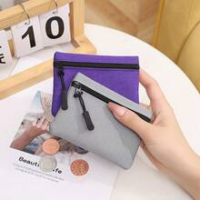 Monedero mini de unicolor, tarjetero, bolso de mano, funda para identificación, disponible en tonos de caramelo multicolor simple para satisfacer diversas necesidades - billetera - Ver 5