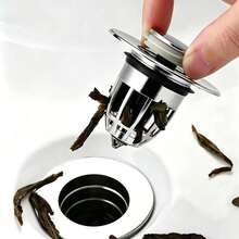 Universal Pop-Up Sink Stopper With Anti-Clogging Basket, Bathroom Basin Drain Strainer, Odor-Proof And Insect-Proof Bouncing Core Plug - Sink Plug - View 2