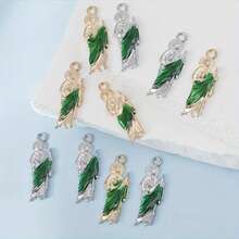 10PCS Mixed Color Vintage Cartoon Character Oil Drip Alloy Charms For DIY Necklace, Bracelet, Earrings, Pendant Jewelry Making - Gold and Silver - View 2
