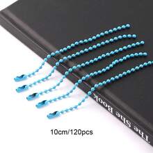 Hot Selling 120Pcs 10cm Color Painted Iron Ball Chain Round Disc Tag Chain DIY Kuka Pendant Bag Keychain Accessories - 10cm Round Bead Iron Chain - View 12