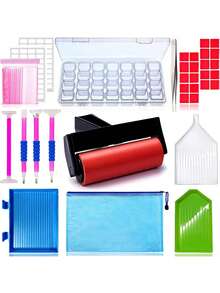 Set Of Diamond Painting Tools Including Plastic Accessories Such As Tweezers, Funnel, Scraper, Tray, Rhinestone Pen And Storage Bag - Diamond Painting Tools And Materials Set - A - View 8