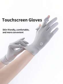 Women's Summer Gloves (1 Pair): Quick-Dry Breathable Mesh Palm, Non-Slip Silicone, Touchscreen Compatible; Suitable For Outdoor Activities, Walking And Cycling - A - View 7