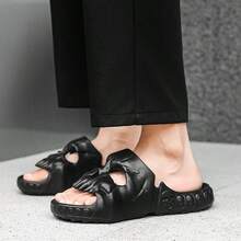 milikuyou 1 Par (Tamanho 36-47) Sandálias Masculinas Plus Size com Estampa de Caveira, Sola Grossa e Macia, Primavera/Verão 2025, Sandálias Planas Plus Size Extra para Mulheres, Sandálias Aberta com Bico Aberto Ultra Leves e Respiráveis, Sandálias Árabes Antiderrapantes e Resistentes ao Desgaste, Chinelos Antiderrapantes para Banheiro, Sapatos para Praia ao Ar Livre, Chinelos da Moda, Sandálias Casuais, Adequadas para Casa, Escritório, Banheiro, Praia ao Ar Livre, Atividades Aquáticas e Caminhadas, Versáteis para o Deslocamento Diário - Preto - Visão 6