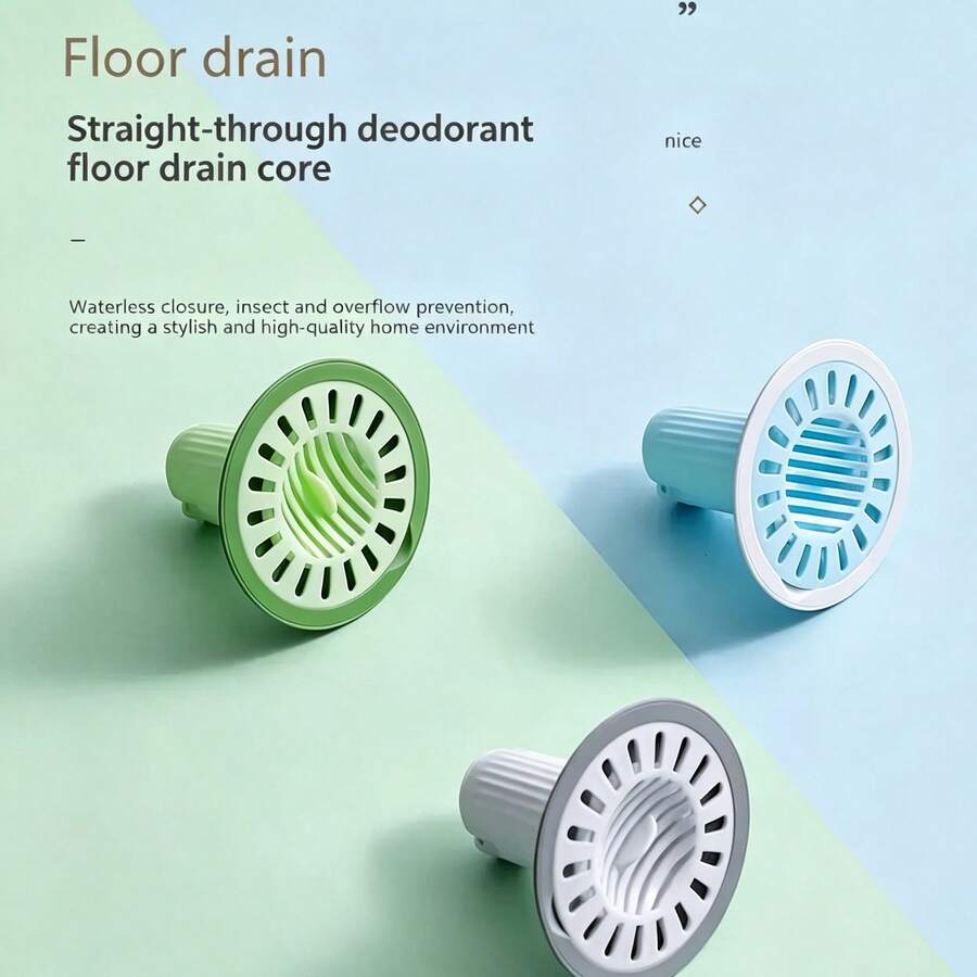 Universal Straight-Through Odor-Proof Floor Drain Core, Automatic Closing Easy-Install Filter, Anti-Insect Floor Drain Cover For Bathroom - Multicolor - View 1