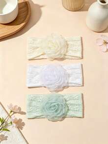 Multi-Pack Multicolor Soft Elastic Baby Headbands, Breathable, Suitable For All Seasons, Great Gift, Perfect For Photos - White, Yellow, Pink, Green, Blue - View 6