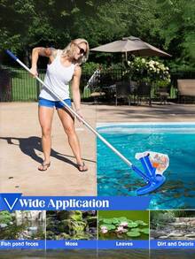 1pc Portable Vacuum Suction Head, Crescent-Shaped Shaped Pool Cleaner With Floor Brush, Powerful Suction, Multi-Scenario Universal, Pool / Hot Tub / Bathtub Bottom Cleaning Tool, Efficiently Removes Leaves, Hair, Mud And Sand (Telescopic Pole Not Included) - Half-moon Shaped Suction Head - View 6