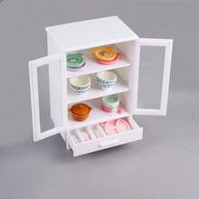 1:12 Dollhouse Miniature Furniture, Furniture Model Scene, Modern White Accessory Cabinet, Cupboard, Miniature 3-Tier Cabinet, 2-Tier Cabinet, Micro Scene Cabinet, Micro Scene Photography Prop Decoration - A - View 10