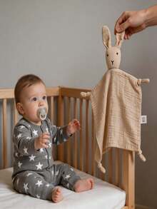 مريلات موسلين قابلة للتنفس للمواليد الجدد، مناسبة للأولاد والبنات، بأسلوب محايد جنسياً. إنها خيار مثالي للنوم للمواليد الجدد والأطفال الصغار. - مريلة أرنب الكريب - مشاهدة 1