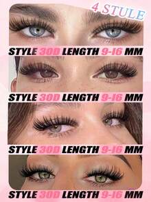 392 PCS DIY Cluster Lashes - 30D Fluffy Volume, 9‑16mm Mixed Length, Natural D‑Curl Individual Lash Extensions, Perfect For Dates & Parties, Must‑Have For Beginners - D - View 7