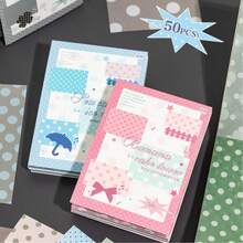 50pcs Colorful Polka Dot M5 Material Paper, 4 Styles Available, Includes Vellum And Kraft Paper, Tearable Macaron Color Palette, Suitable For Planner, Diary, DIY Decoration And Collage - Polka Dots - View 4