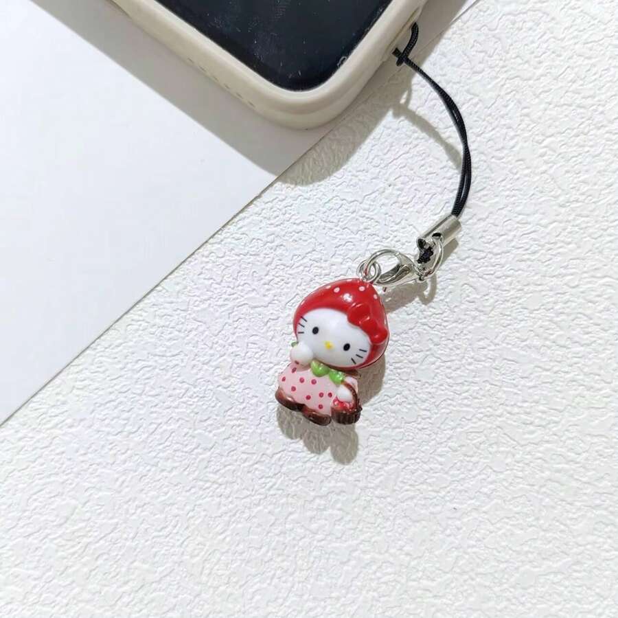 Sanrio Hello Kitty Charms untuk Pembuatan Perhiasan, Liontin Ponsel Stroberi, Aksesori Dekoratif Modis yang Lucu dan Menarik, Hadiah Liburan yang Cocok - Pesona - View 1