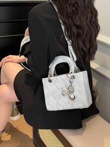 Dedoo Niche 高端 Dafei 女款包 2026 時尚輕奢熱銷新款刺繡包，手提包、單肩包與斜挎包，適用於度假、旅行、通勤、禮物、派對、新娘包 - 藍色 - 查看 5