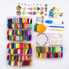 150 Colors 100 Colors 80 Colors 32 Colors + 36 Colors DIY Set, Includes Various Letter Beads, Round Beads, Faux Pearls, Various Tools, Cross Stitch Thread Box, 3-Layer Embroidery Thread Set, Winding Board, Embroidery Needle Box, Portable Storage - Multicolor - View 6