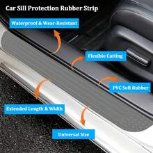 HZEL 4PCS Car Door Sill Protector, Anti-Scratch Vehicle Door Step Entry Guard Dust Shield Sticker, Automobile Edge Step Threshold Anti-Tread Protection Strip, Universal Fit (Gray) - ColorC - View 4