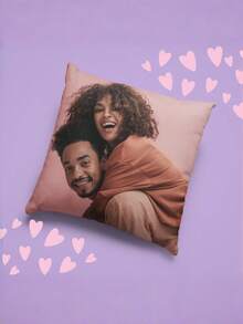 1pc Customized Photo Printed Soft Pillowcase, Personalized Photo Background Color Decorative Throw Pillow Cover, Suitable For Christmas, Valentine's Day, Father's Day, Mother's Day, Wedding, Holidays, Couple Room Decor, Custom Pillowcase, Gift For Loved Ones, No Pillow Insert, , Breathable, Lightweight, Washable, Cute, Warm, Soft, Comfortable, Minimalist, Customized, Personalized, Unique, Him, Her, Boyfriend, Girlfriend, Dad, Mom, Family, Friends, Bed, Car, Bedroom, Tea Room, Living Room, Sofa - Multicolor - View 5