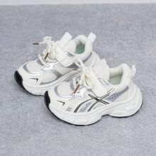 1 Pair Fashionable Baby Sports Shoes, Soft Breathable Fabric, Lightweight Cushioned Non-Slip Sole, Caring For Baby's Little Feet. Multiple Colors Available, Suitable For Running And Jumping, Essential For Cute Babies! - White - View 3