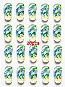 10/20/100 Stücke Sommer Eis Transparent Flip-Flop DIY Zubehör Handgefertigte Materialien Schuhschnallen Wasserflaschen Aufkleber Cremekleber Haarzubehör Harz Charms - Flip-Flops - Übersicht 19