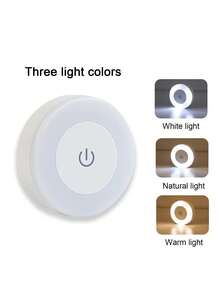 Touch Control LED Night Light, USB Rechargeable, 3-Color Dimmable, Wall-Mounted Bedroom Bedside Lamp, Suitable For Walls, Closets, Kitchens, Under Cabinets And Countertops - One Size Fits All - View 11