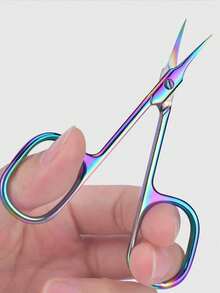 1pc Cuticle Scissors, Nail Tool, Stainless Steel Curved Blade, For Eyebrows, Eyelashes, Dry Skin, Multi-Functional Small Scissors, Suitable For Nails, Eyebrows, Eyelashes, Dry Skin, Curved Blade Design, Nail Supplies, Nail Tools, Manicure Tools, Back To School, Manicure, Nail Tools, Nail Sticker Tools - Multicolor - View 7
