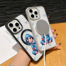 Cute Disney Lilo & Stitch Phone Case For IPhone 17/16/15/14/13/12/11 Pro, Blue Hoodie Design With Bows Background, Shockproof Cover, Perfect For Girls - 藍色 - 查看 5
