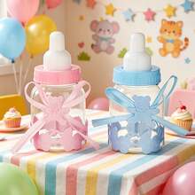 12/24Pcs Shower Party Small Gift Pink Blue Bottle Candy Box, Baby Gift Party Small Gift, Party Cake Table Decoration, Party Supplies - Multicolor - View 5